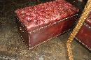 Antique Leather Tufted Trunk