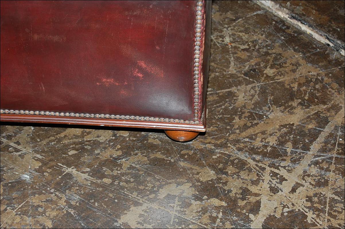 Antique Leather Tufted Trunk