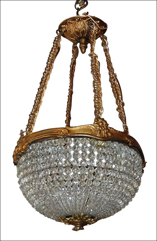 Petite French Basket Chandelier