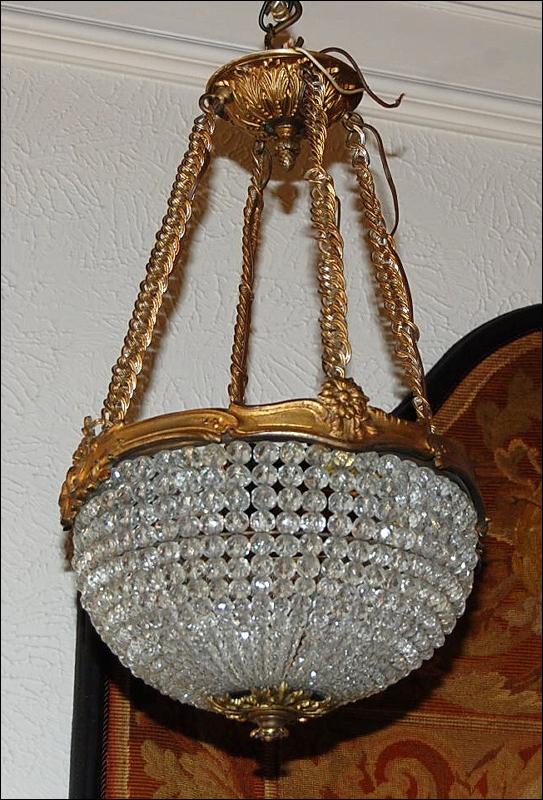 Petite French Basket Chandelier