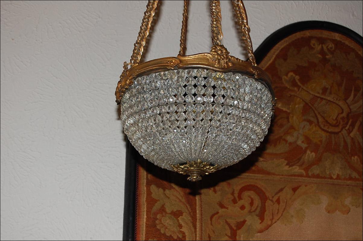 Petite French Basket Chandelier