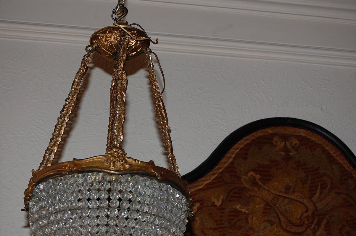 Petite French Basket Chandelier
