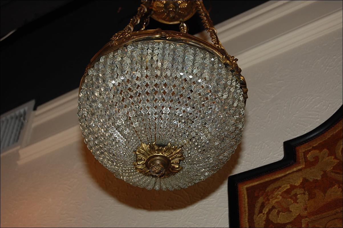 Petite French Basket Chandelier