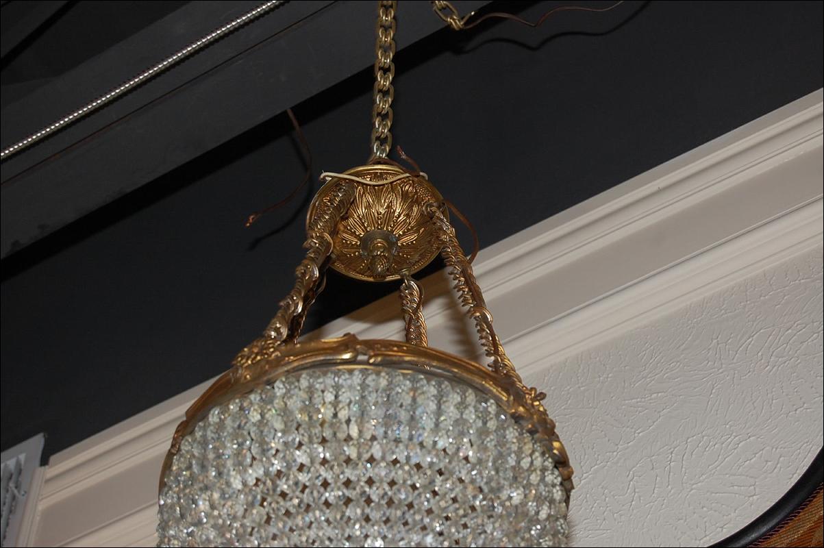 Petite French Basket Chandelier