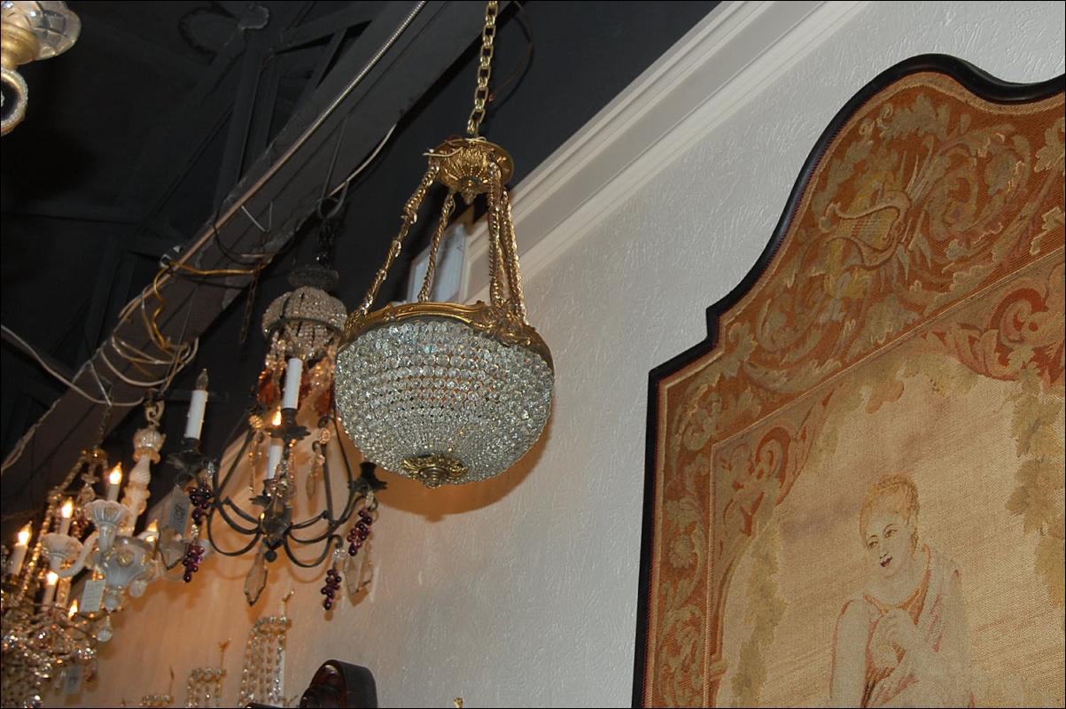 Petite French Basket Chandelier