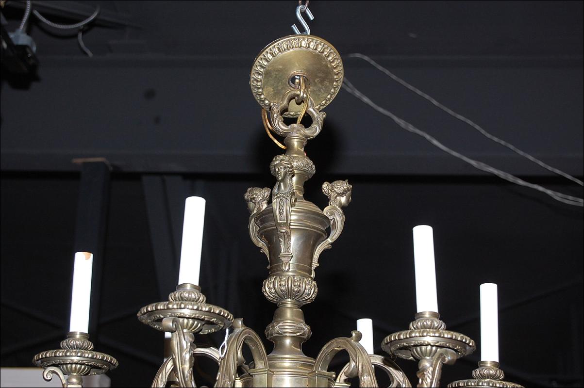 Figural Bronze Chandelier