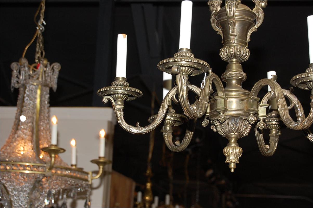 Figural Bronze Chandelier
