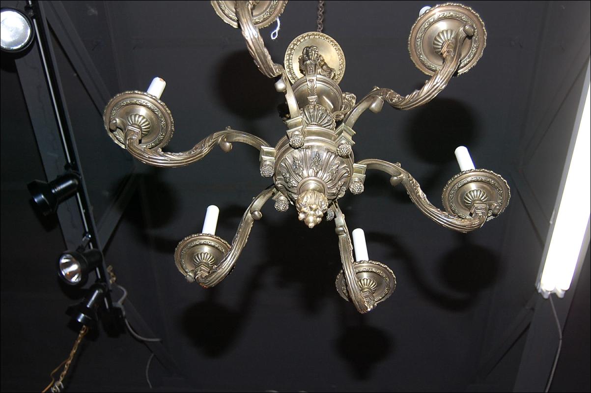 Figural Bronze Chandelier
