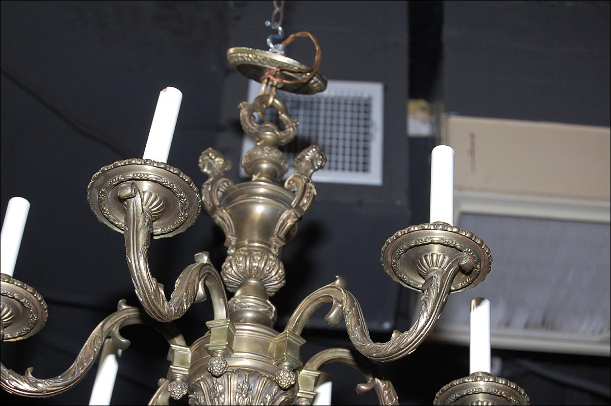 Figural Bronze Chandelier