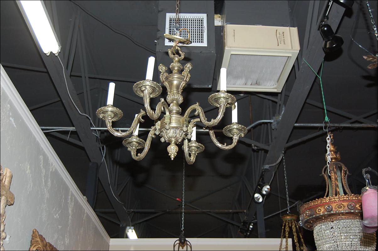 Figural Bronze Chandelier