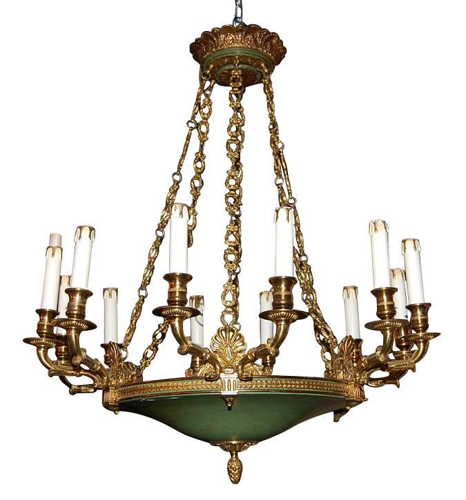 French Bronze Empire Chandelier