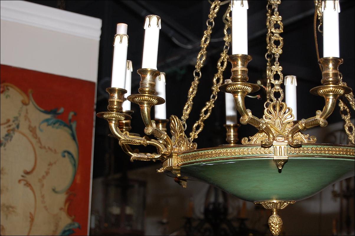 French Bronze Empire Chandelier