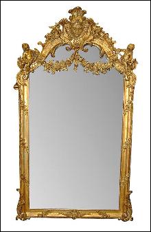 French Giltwood Cherub Mirror