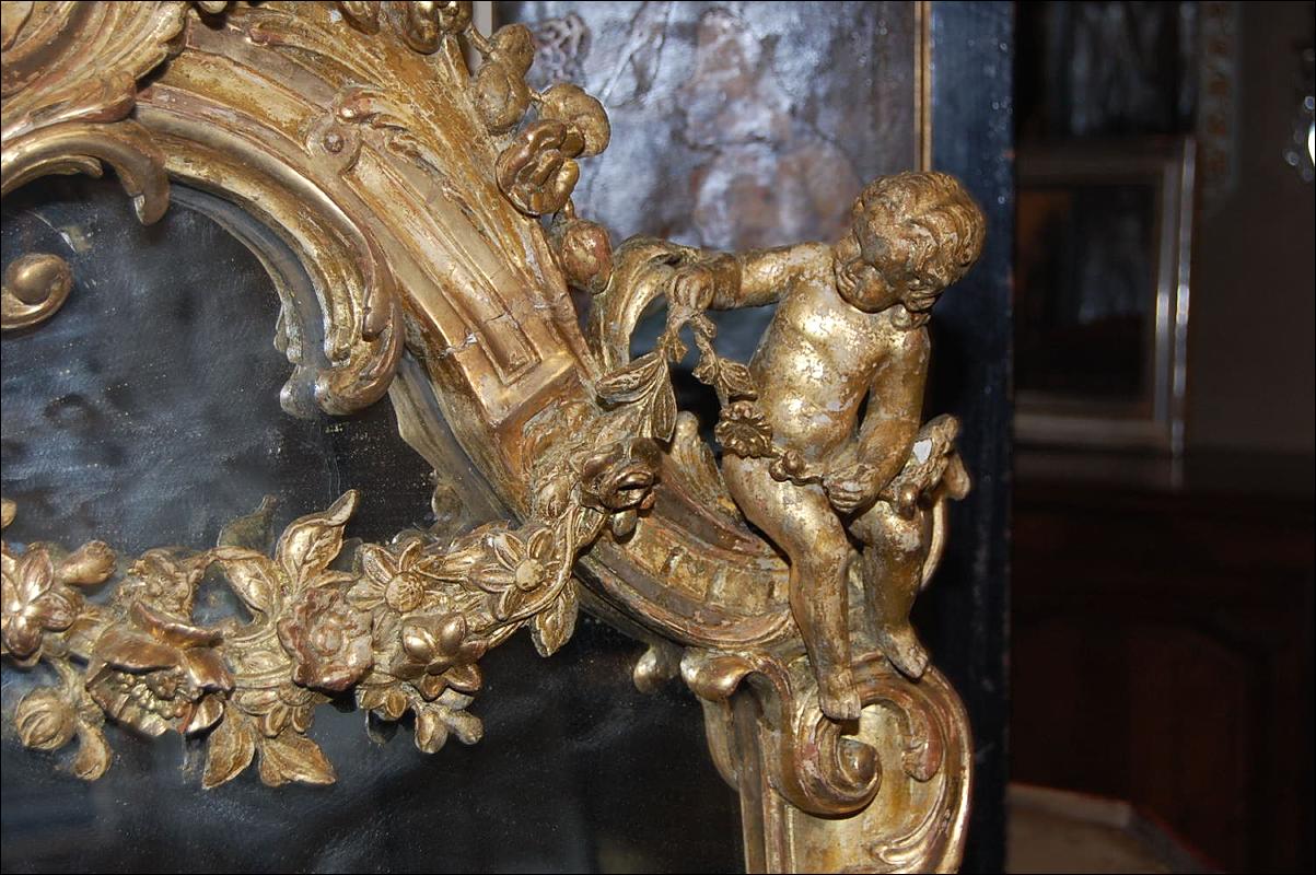 French Giltwood Cherub Mirror