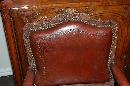Pair Carved Leather Chairs