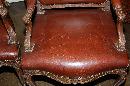 Pair Carved Leather Chairs