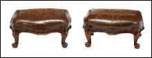 Petite Pair Leather Foot Stools