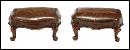 Petite Pair Leather Foot Stools