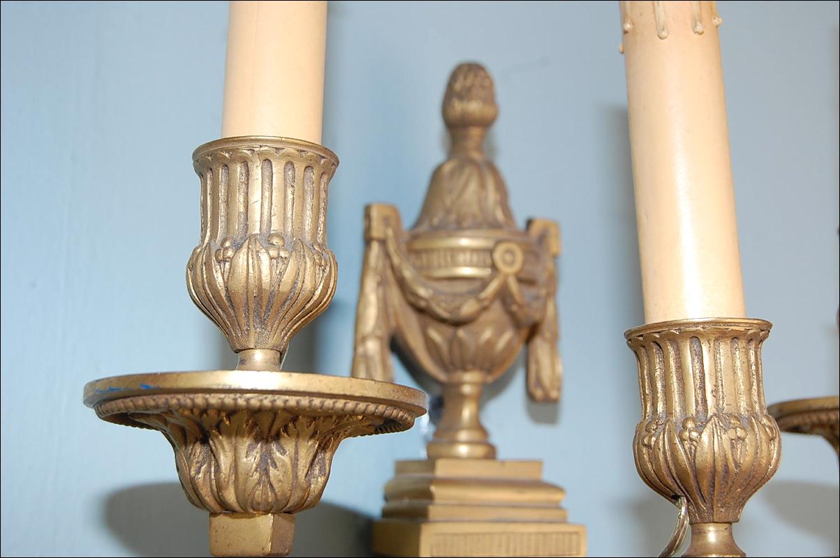 Pair French Bronze Sconces