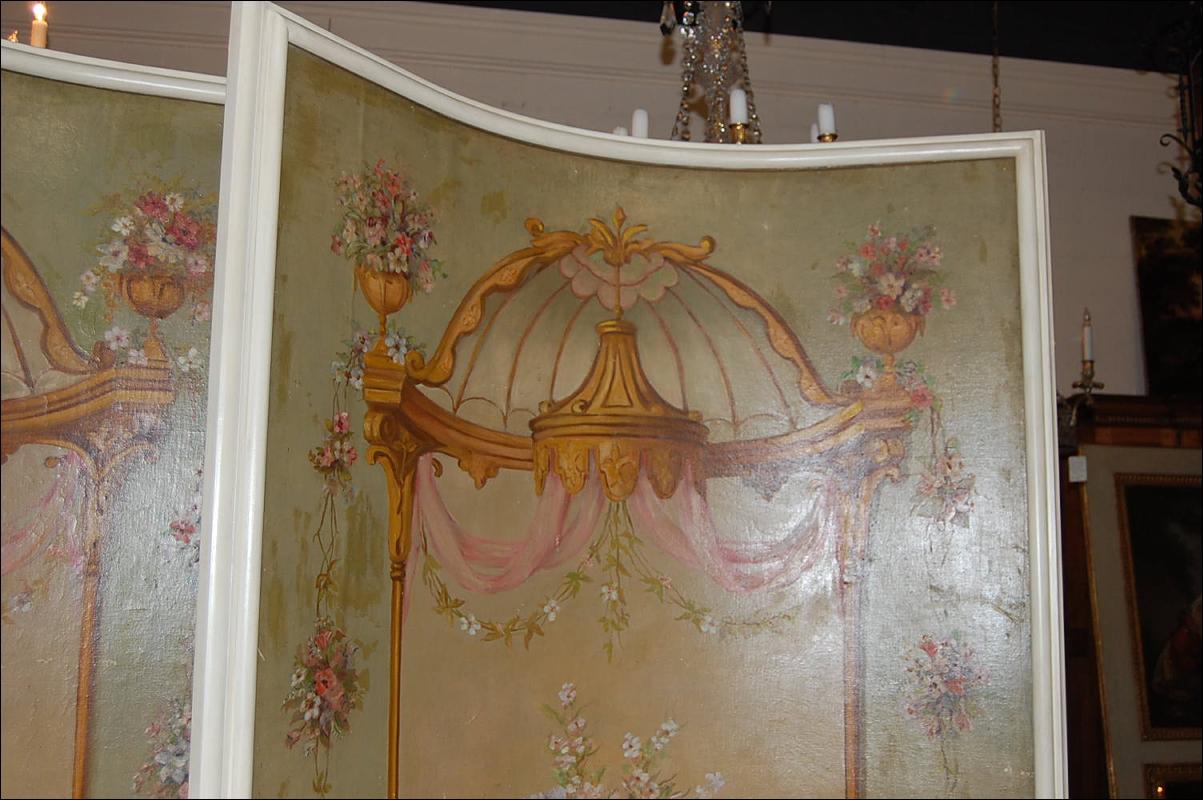 Large Pair French Painted Panels