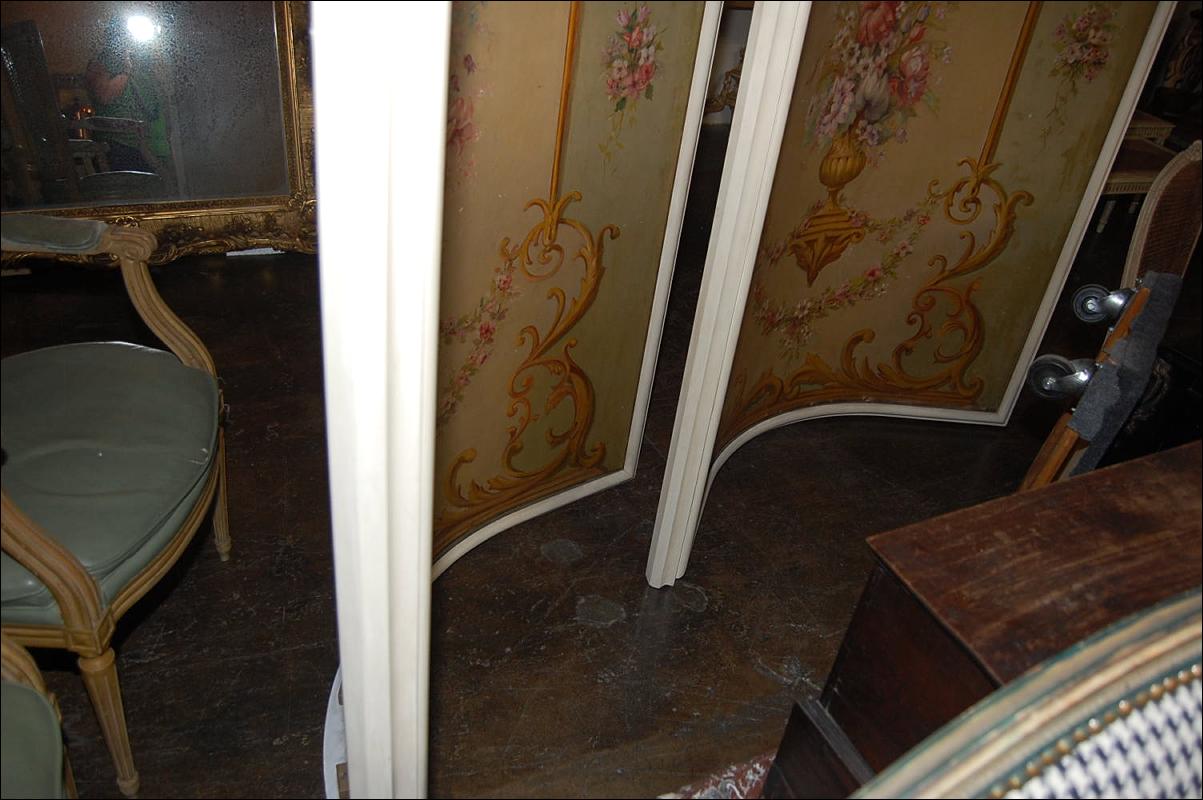 Large Pair French Painted Panels
