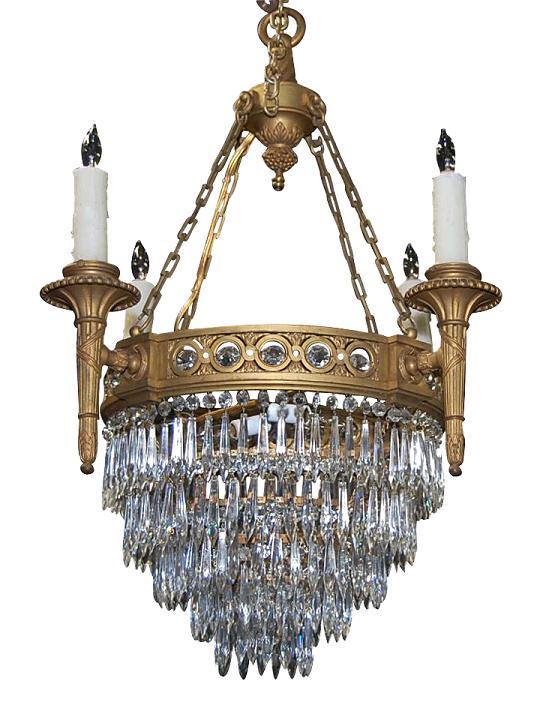 French Empire Crystal Chandelier
