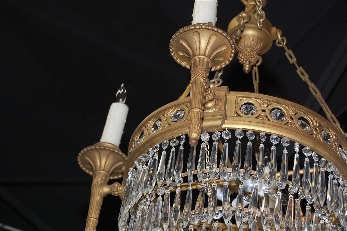 French Empire Crystal Chandelier