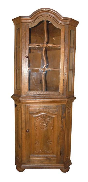 French Oak Corner Cabinet