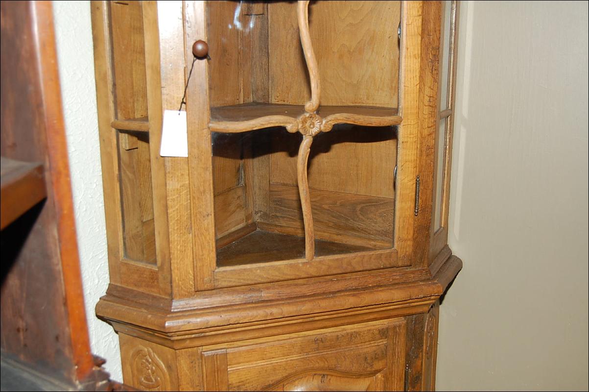 French Oak Corner Cabinet