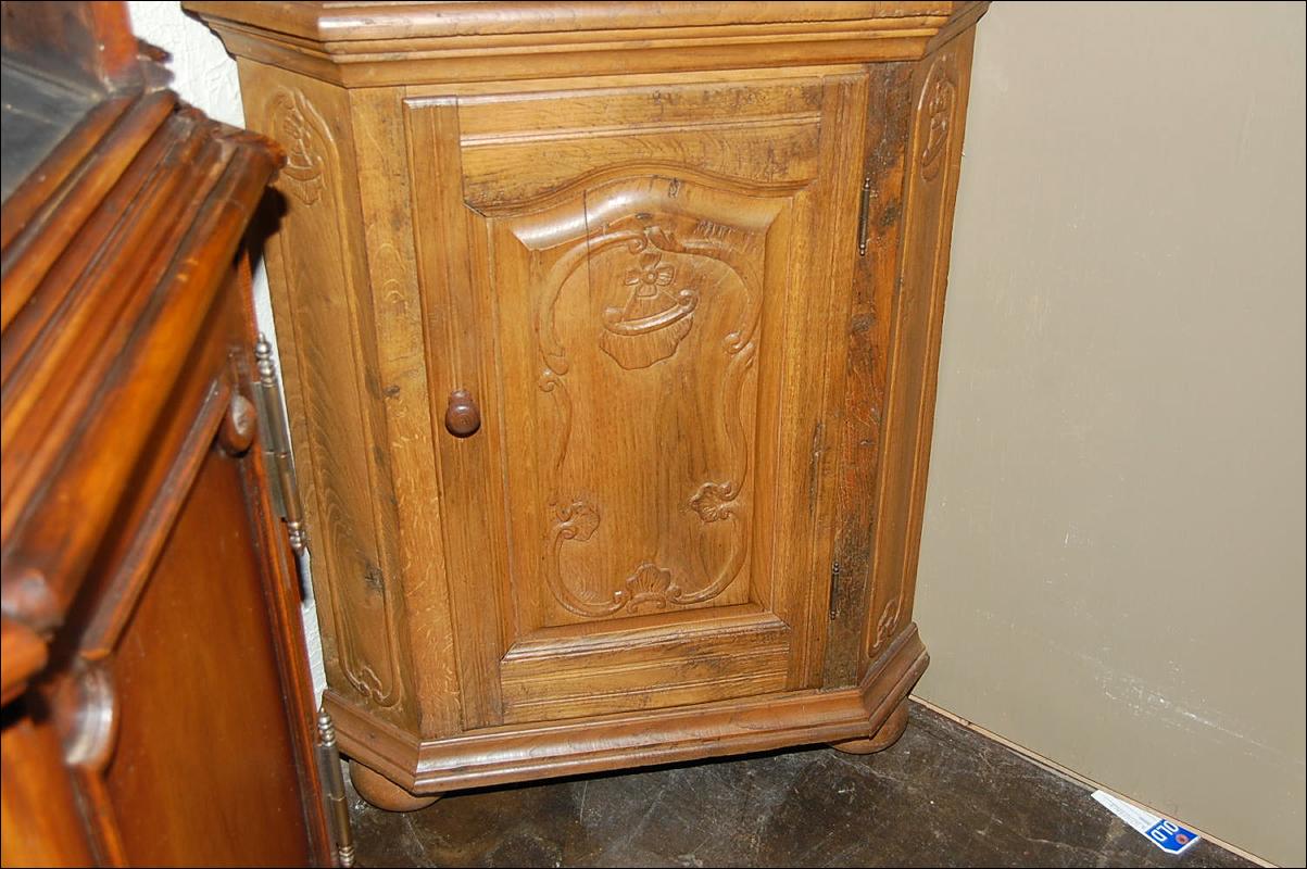 French Oak Corner Cabinet