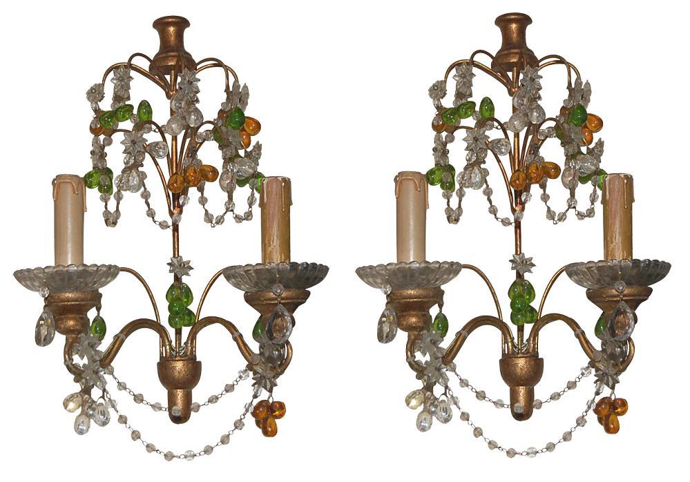 Petite Beaded Crystal Sconces