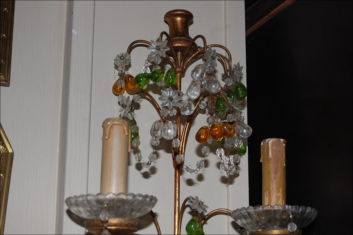 Petite Beaded Crystal Sconces