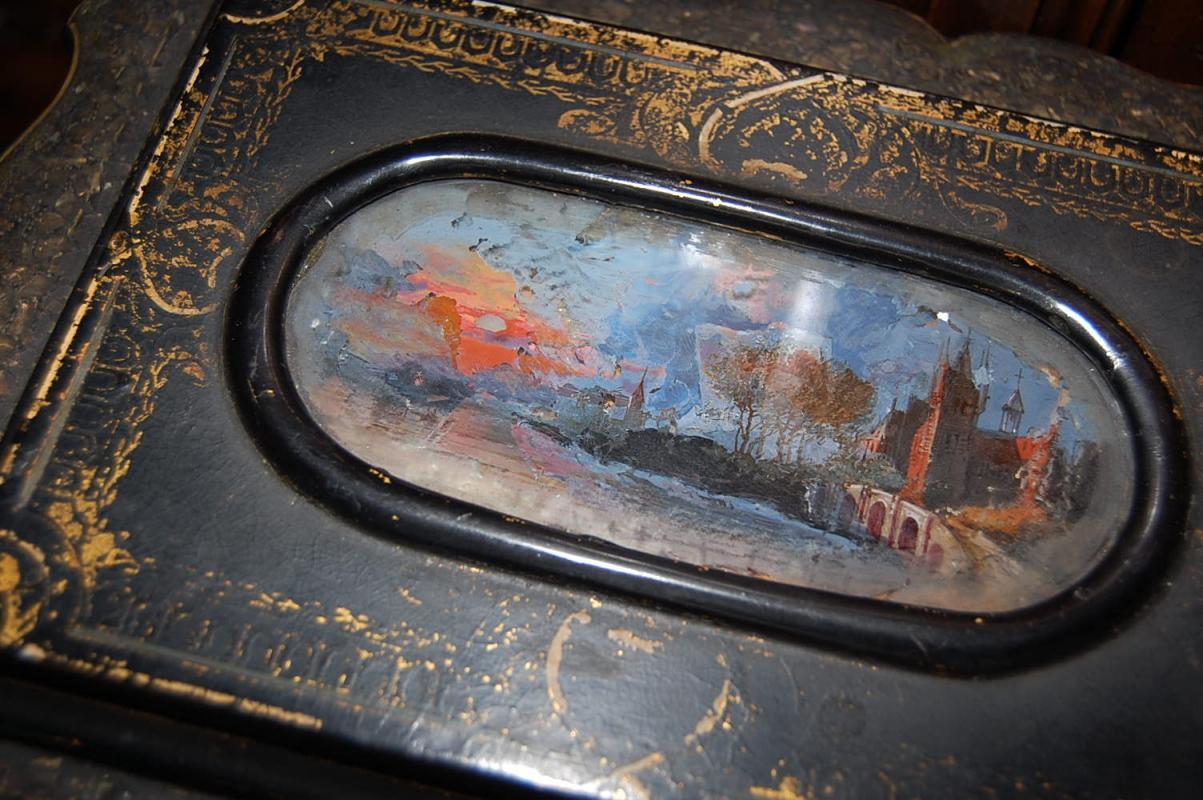 Antique Inlaid Sewing Box