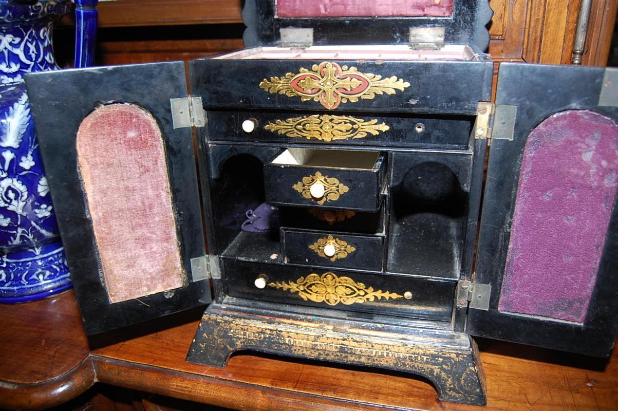 Antique Inlaid Sewing Box