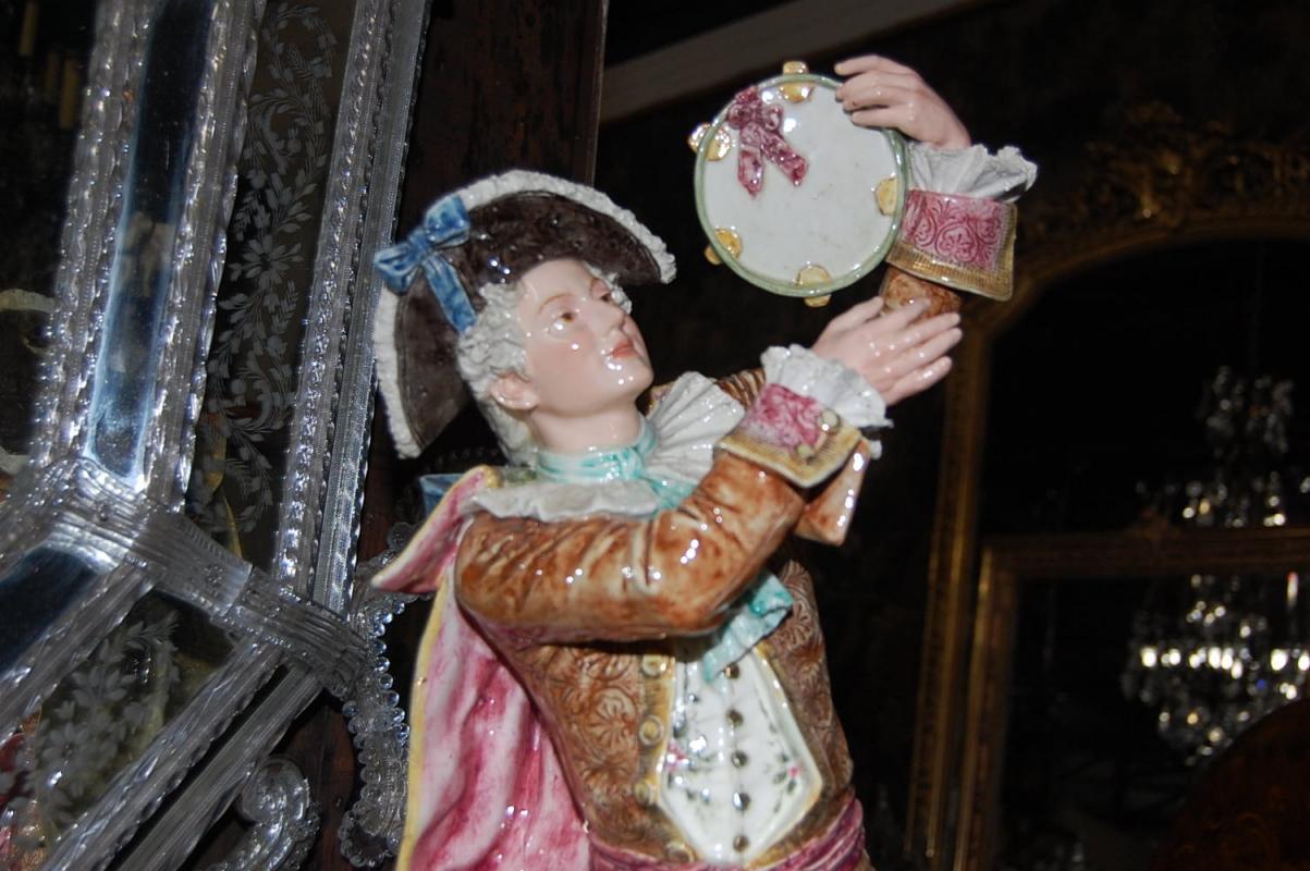 Pair Majolica Figures