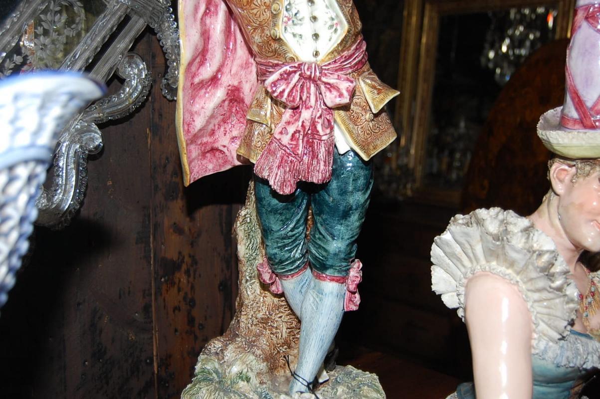 Pair Majolica Figures