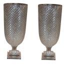 Pair Crystal Vases