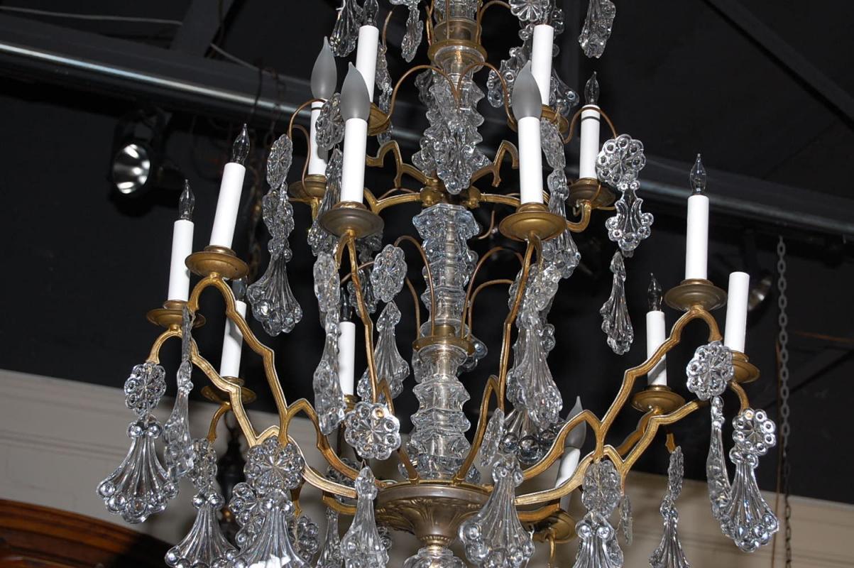 Continental Bronze & Crystal Chandelier