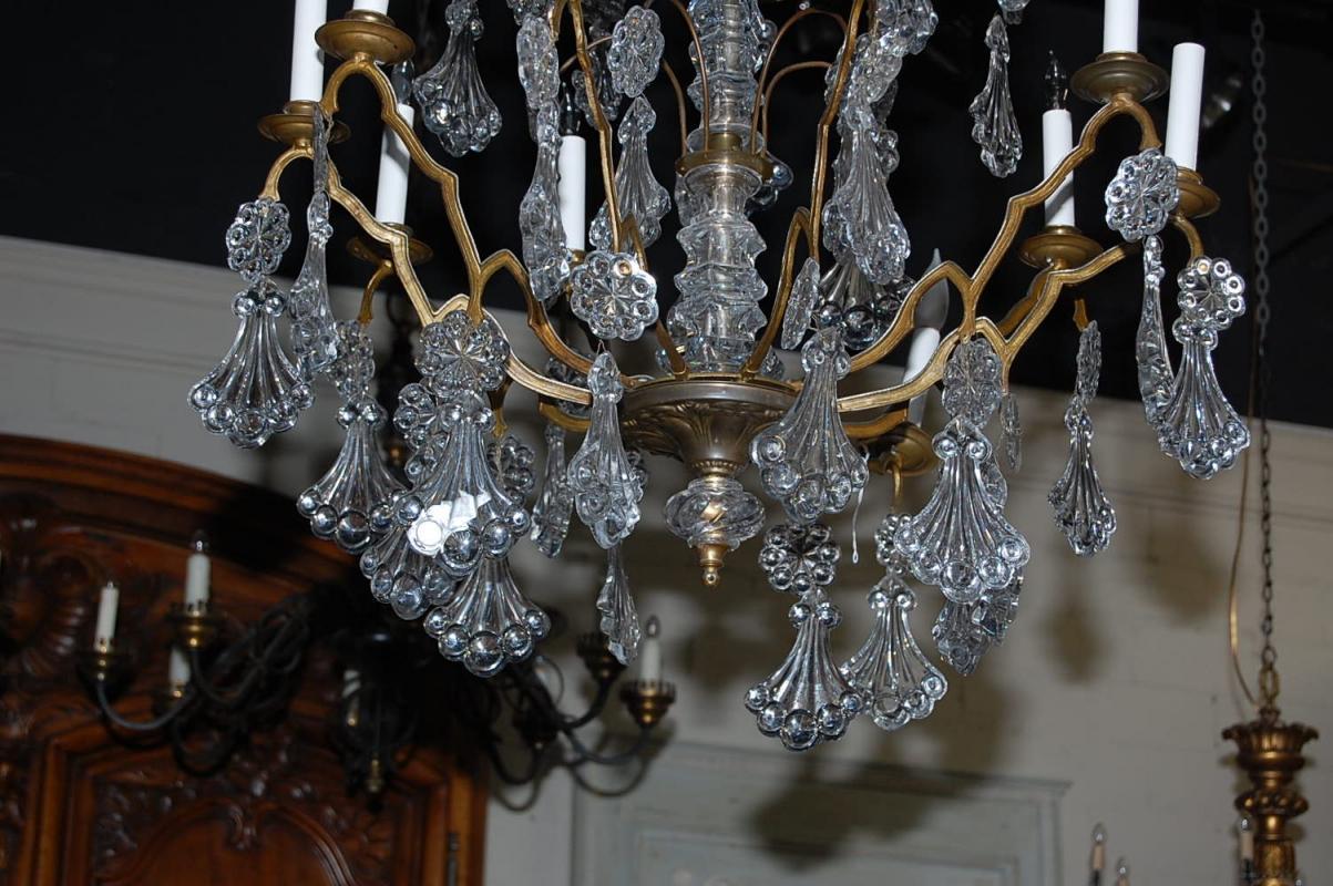 Continental Bronze & Crystal Chandelier