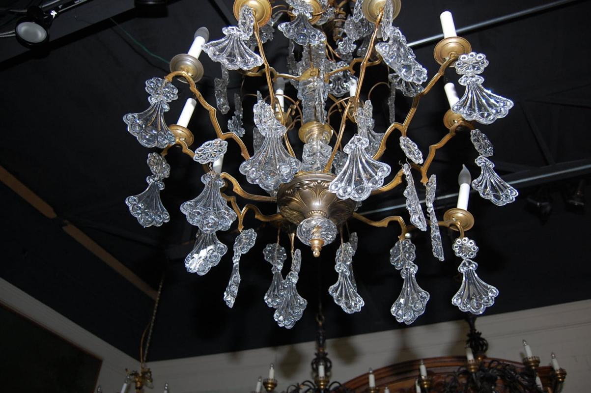 Continental Bronze & Crystal Chandelier