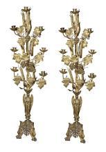 Pair Bronze Candelabra