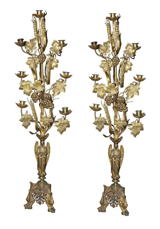 Pair Bronze Candelabra
