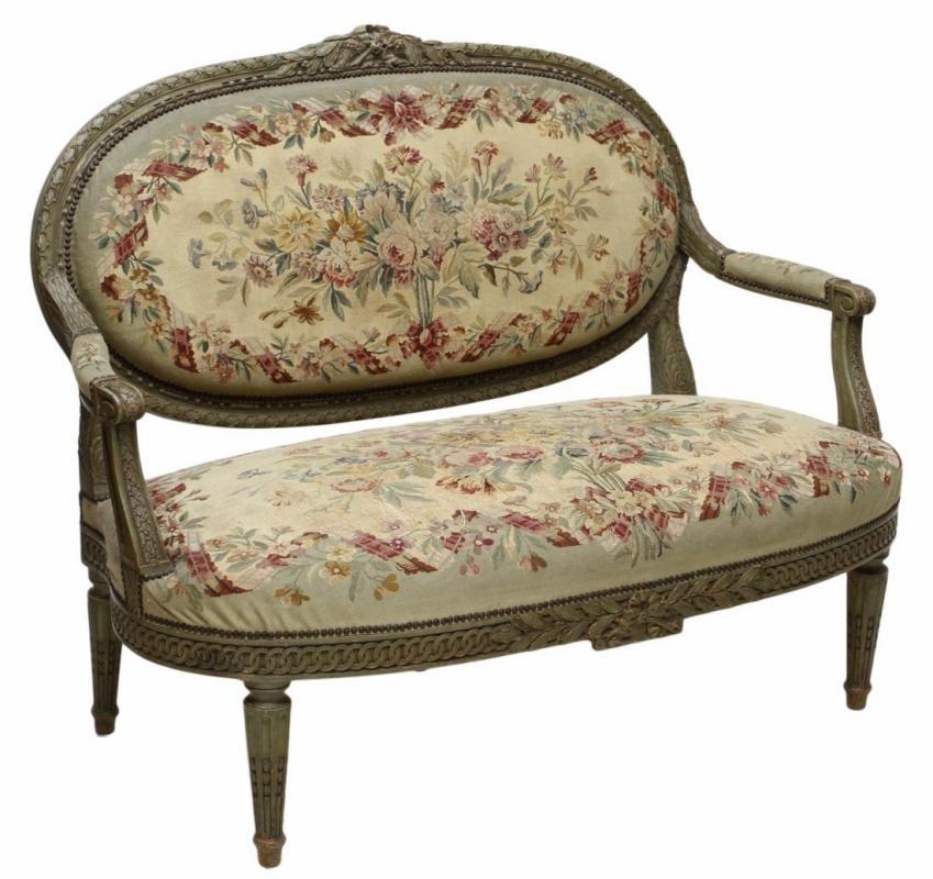French Louis XVI Aubusson Settee