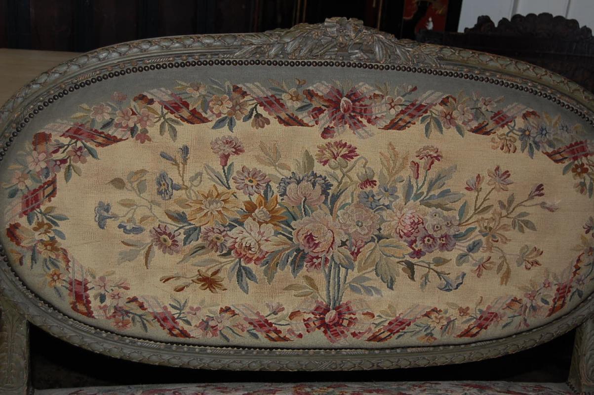 French Louis XVI Aubusson Settee
