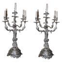 Large Silvered Bronze Candelabra