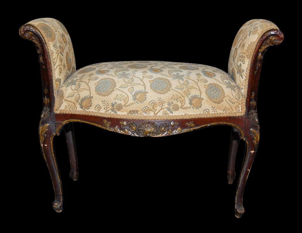 Carved French Vanity Stool