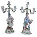 Pair German Porcelain Candelabra