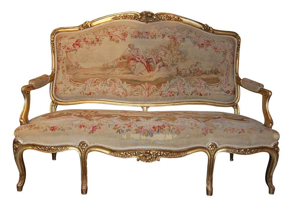 Exceptional Louis XV Aubusson Settee