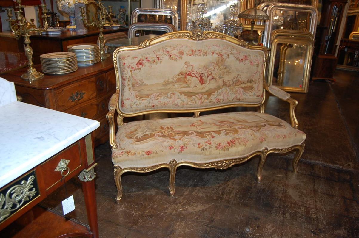 Exceptional Louis XV Aubusson Settee