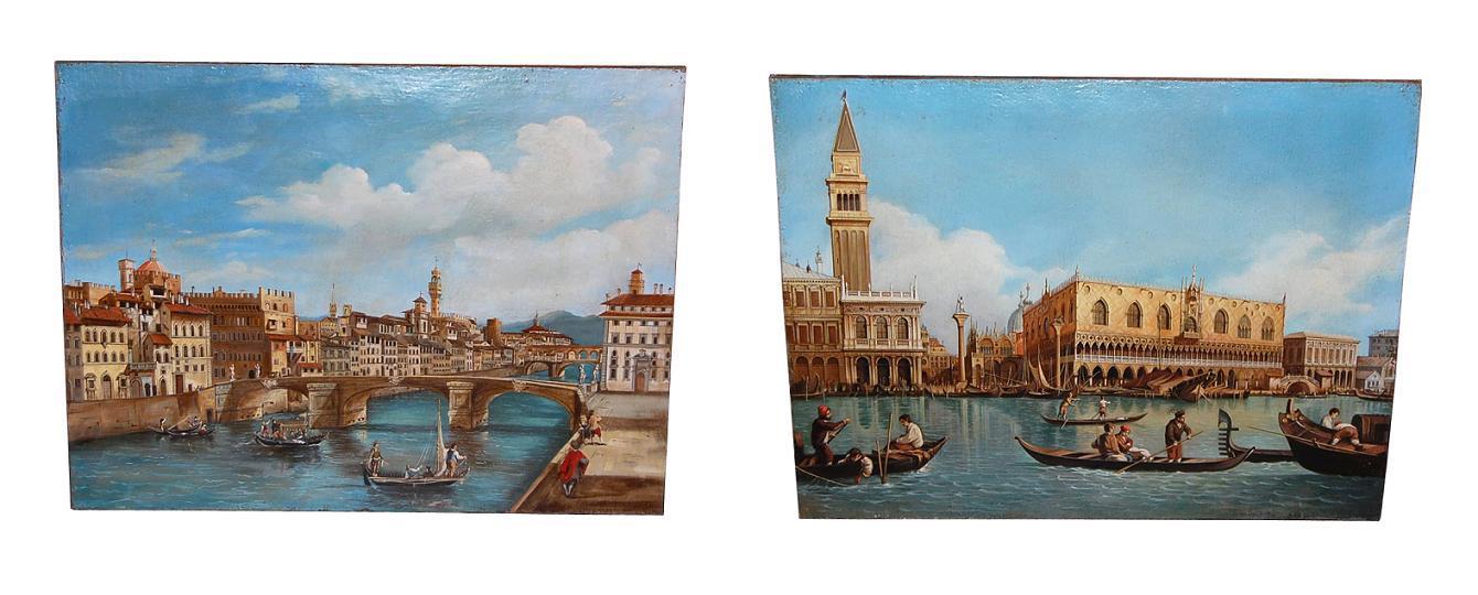 Impressive Pair Venice Paintings